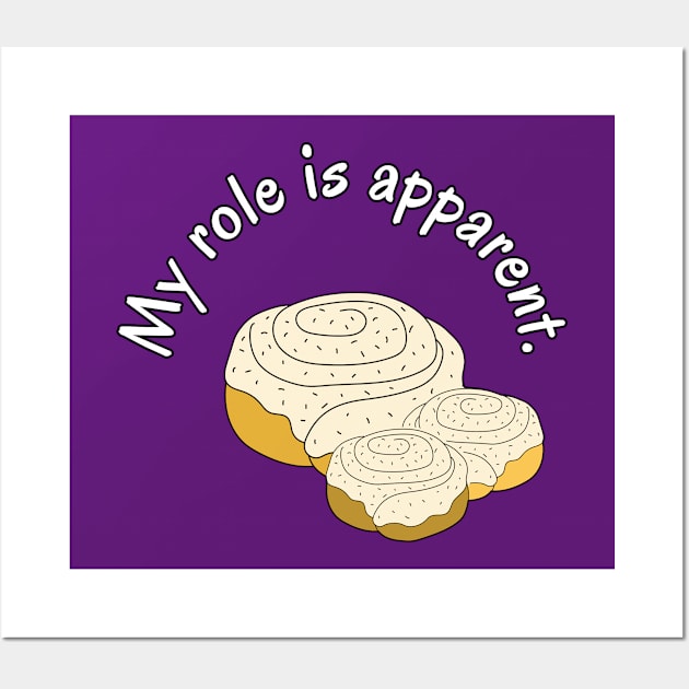 My Role is Apparent Funny Parent Humor / Dad Joke Cinnamon Roll Family Pocket Version (MD23Frd011b2) Wall Art by Maikell Designs